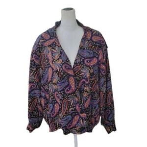 Howard Wolf Vintage Paisley Print Jacket, Women's Size XL Boho Retro Chic Art‎